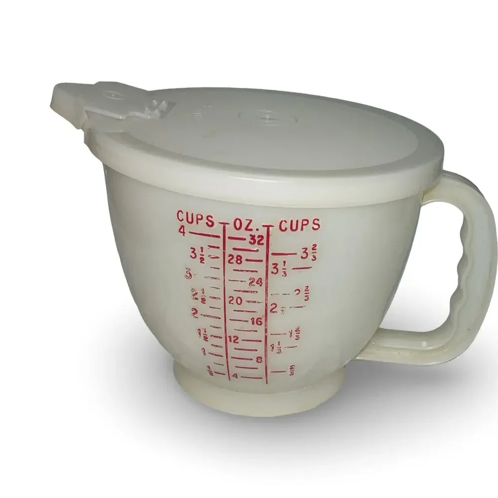 Tupperware 4 Cup Measuring Pitcher Red Lettering Mix N Stor 1288 Lid 1289 VTG
